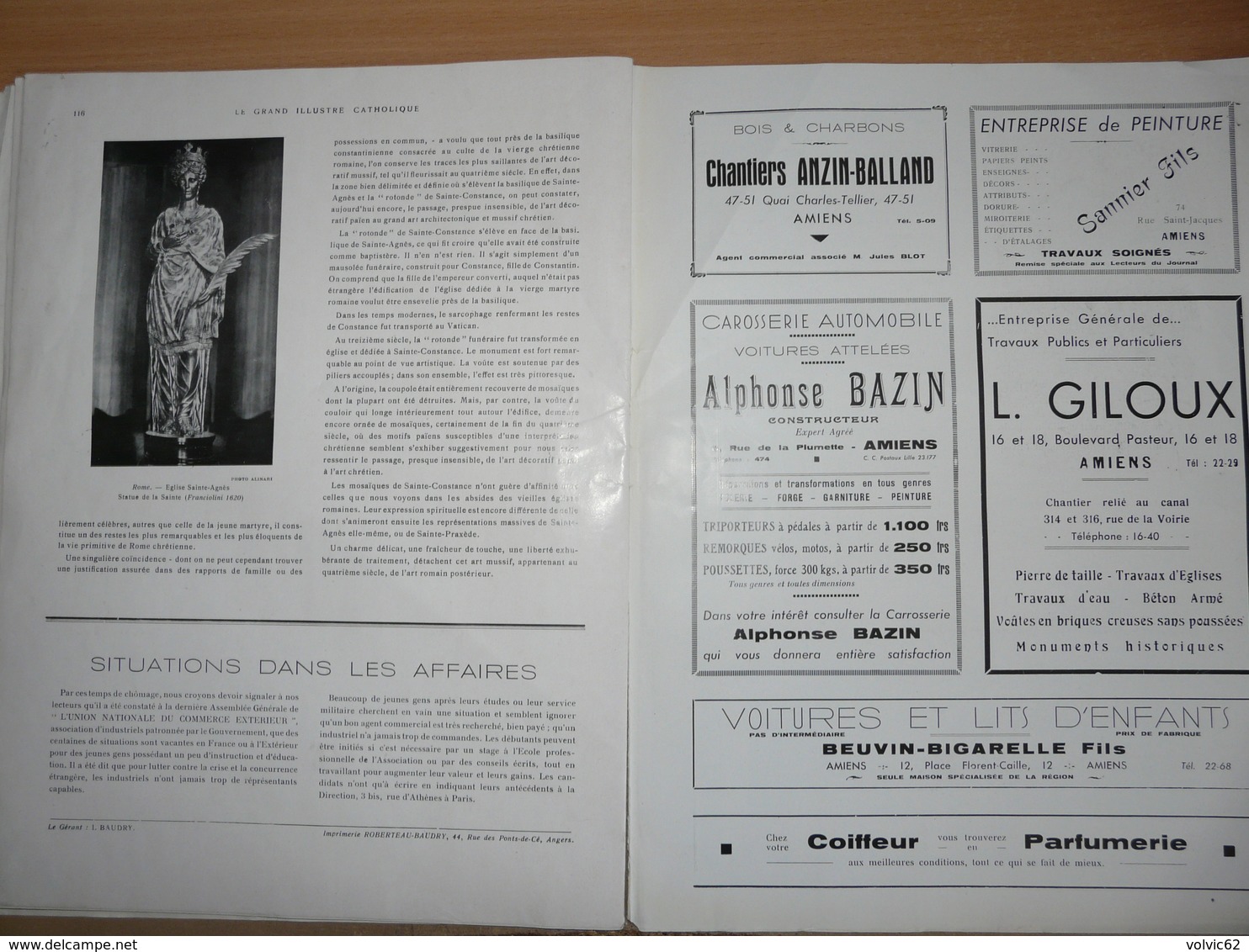 Le grand illustré catholique 1938 édition Amiens  Notre dame boulogne sur mer congrès marial cathédrale reims restaurée