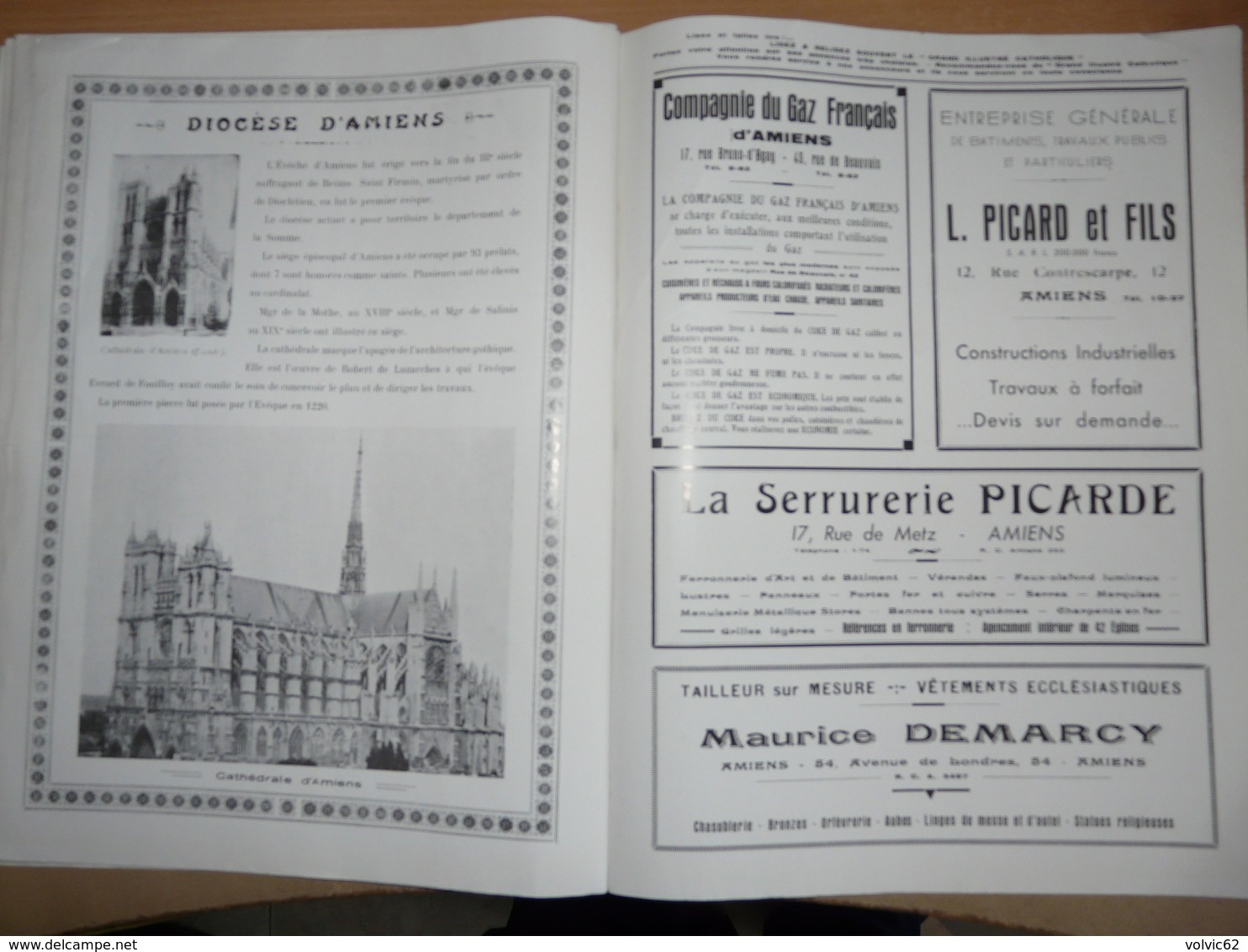 Le grand illustré catholique 1938 édition Amiens  Notre dame boulogne sur mer congrès marial cathédrale reims restaurée