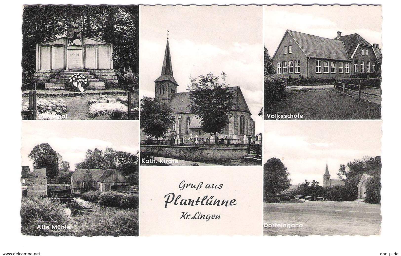 Deutschland - Plantlünne Kreis Lingen - Alte Ansichten - Schule - Ehrenmal - Kirche - Lingen