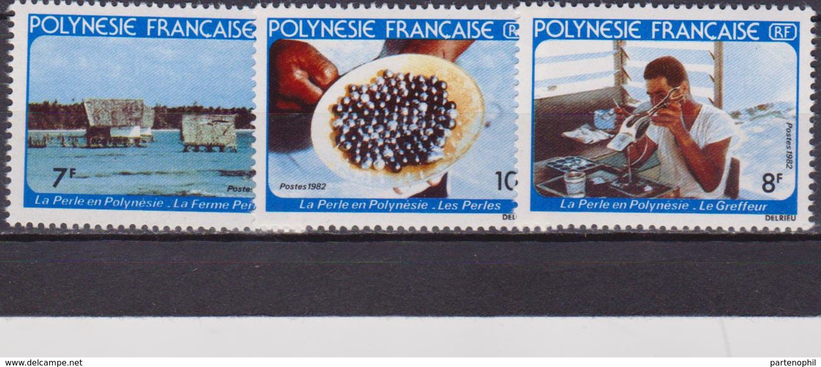 Polinesia FRANCESE 1982 Pearl Industria/Perle/Gioielli/Marine  Set MNH - Nuovi