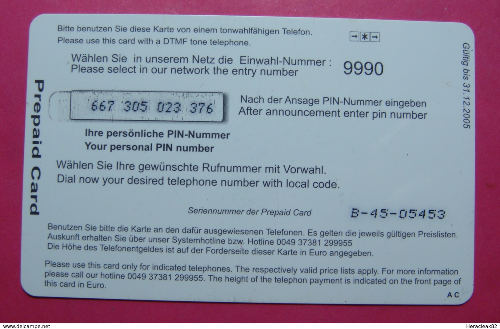 Serie B-45-05...6, German Army In Kosovo Prepaid Phone CARD 25 Euro Used Operator KBIMPULS *Satellite* - Kosovo