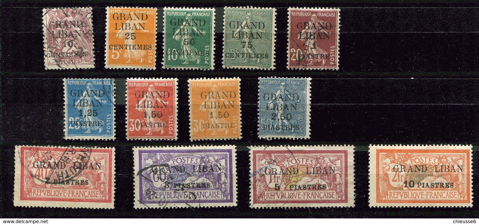 Gd Liban Ob,*  N° 1 à 14 - Unused Stamps