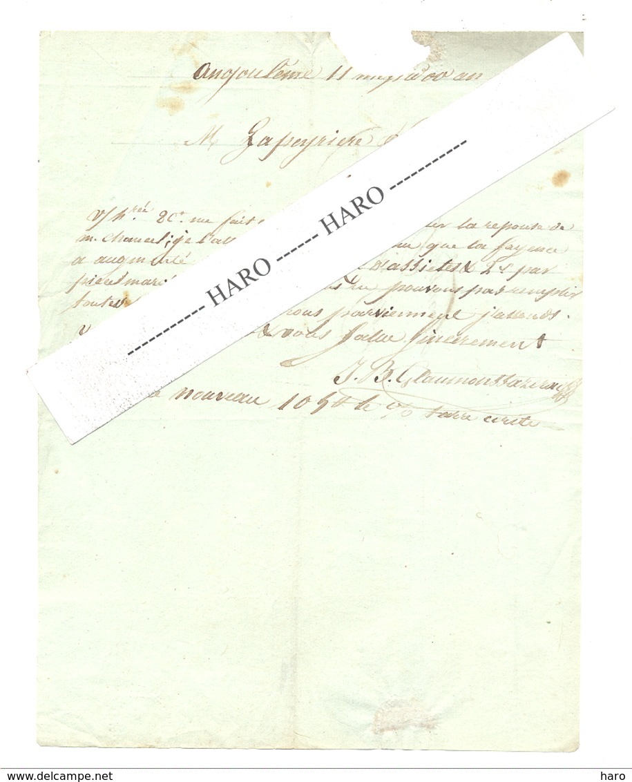 Lettre D'Angoulème (16) Adressée à Mr.Lapeyriere De PERIGUEUX Le 11 Messidor An 11 - Augmentation De La Faïence - (fr81) - 1800 – 1899