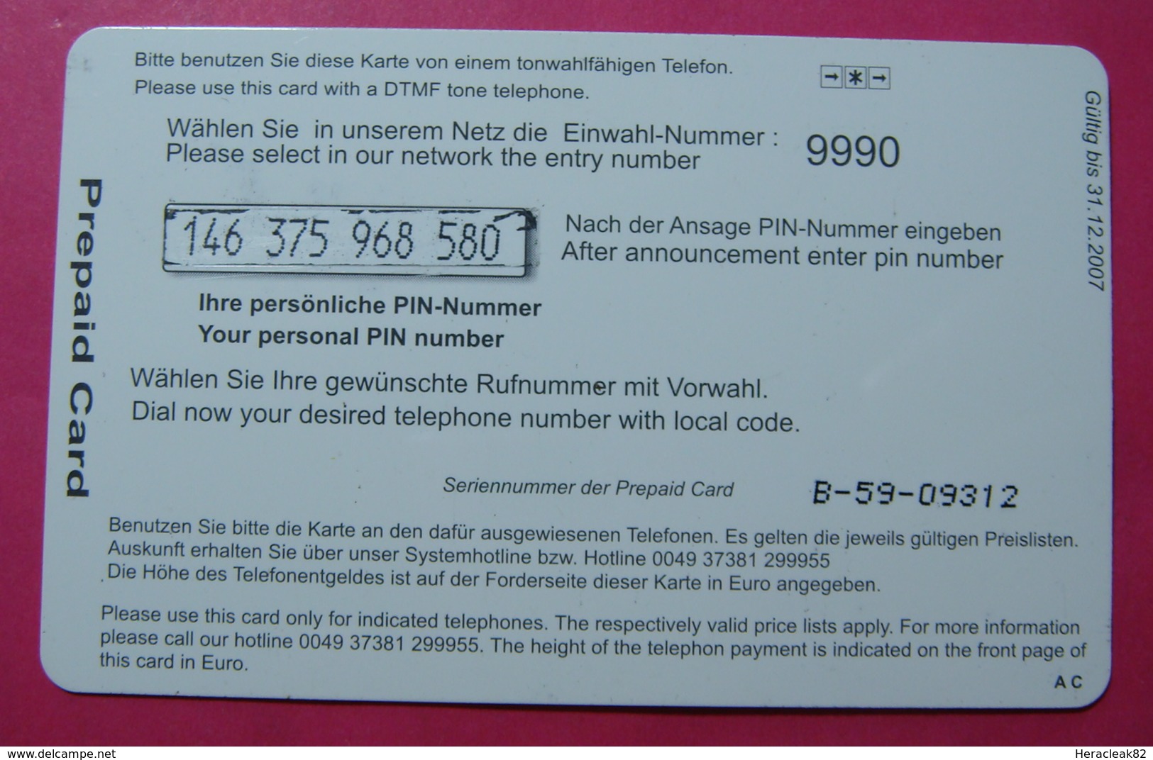 Serie B-59-0...1, German Army In Kosovo Prepaid Phone CARD 10 Euro Used Operator KBIMPULS *Satellite* - Kosovo