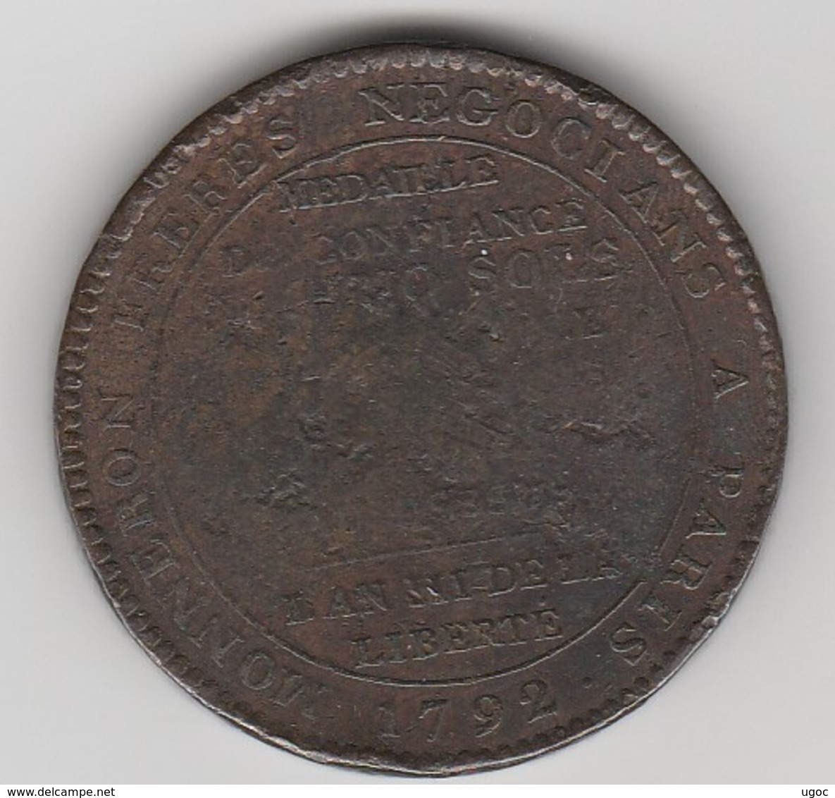 Monneron 5 Sols 1792 En Bronze  - 032 - Andere & Zonder Classificatie