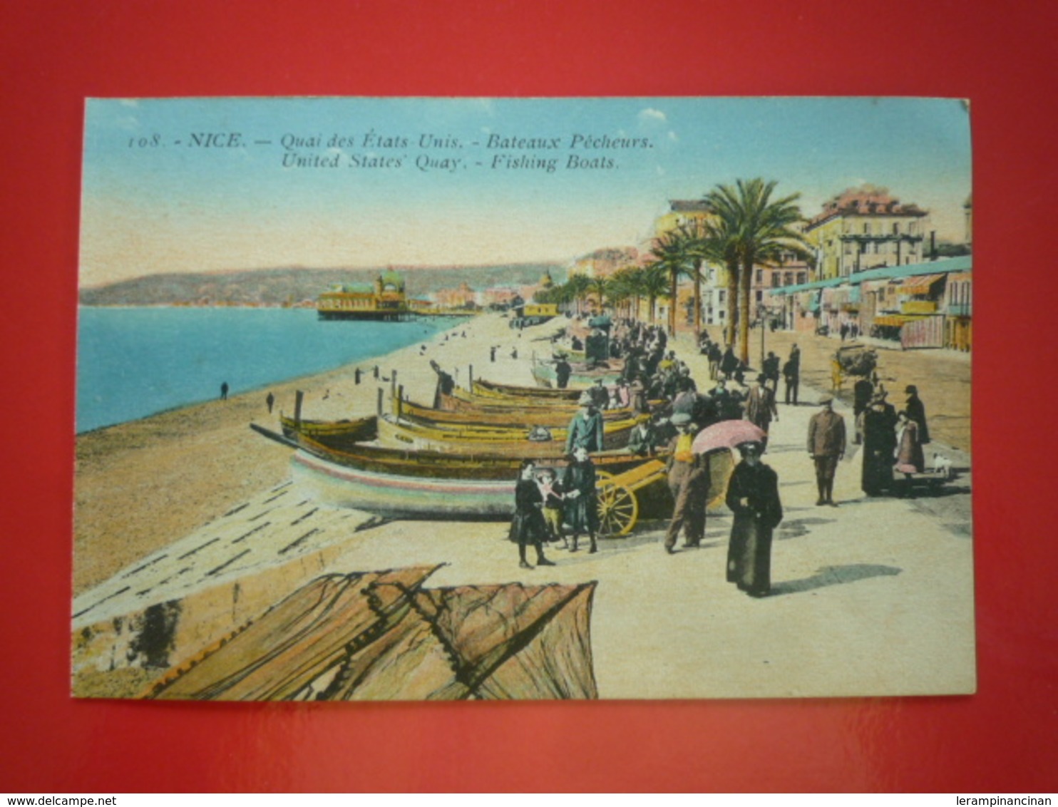 CPA NICE QUAI DES ETATS UNIS BATEAUX PECHEURS COLORISEE  ETAT BON - Other & Unclassified