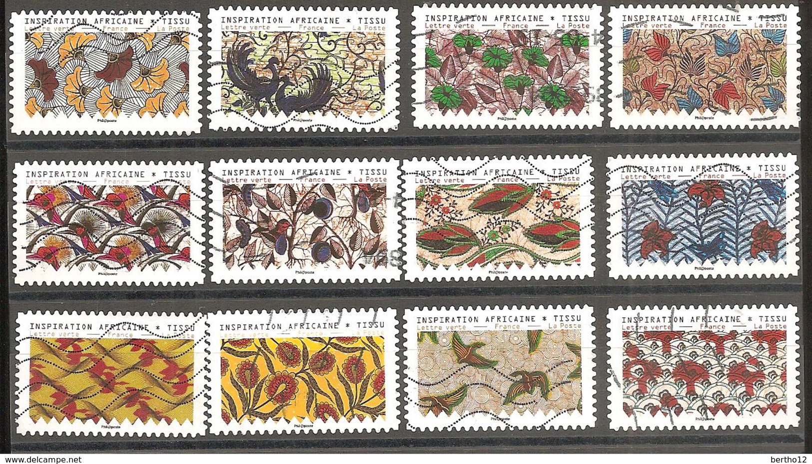 FRANCE 2019 : TISSU - INSPIRATION AFRICAINE Série Complète Oblitérée - Used Stamps