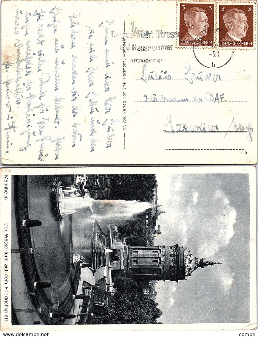 POSTKARTE 1942 MANNHEIM - Lettres & Documents