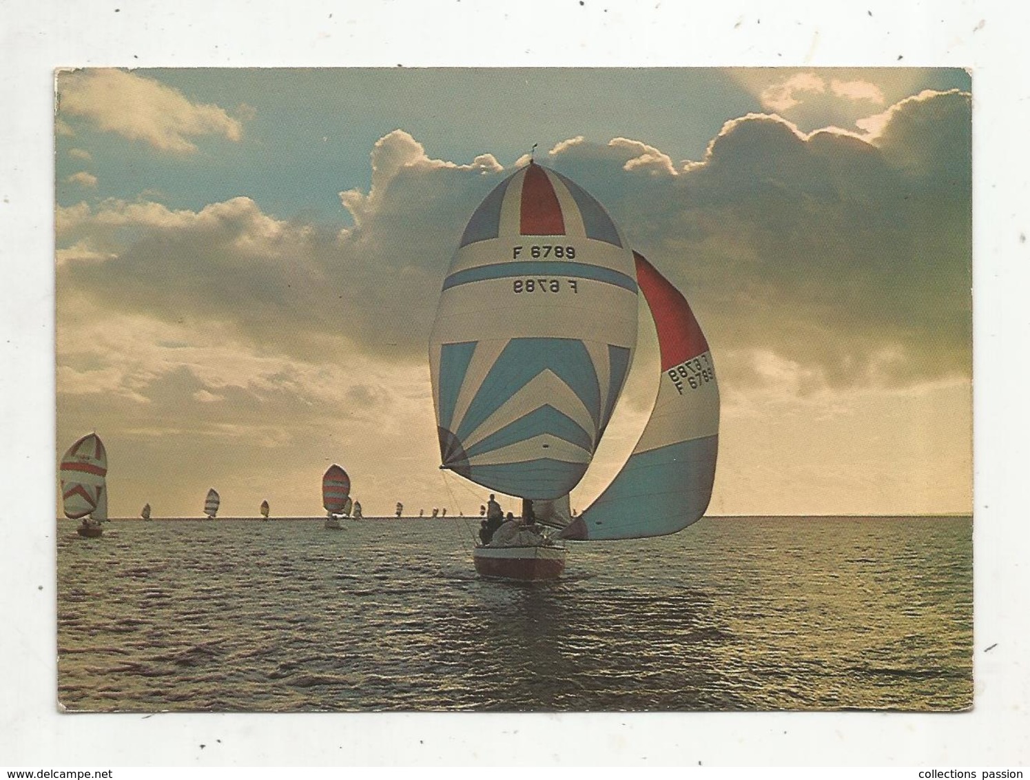 Cp , Sports ,  VOILE , Le BILLOU BELL En Régate Par Vent Arriére ,  Voyagée 1977 - Segeln