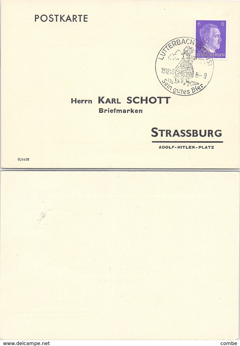 POSTKARTE 1943. LUTTERBACH - Covers & Documents