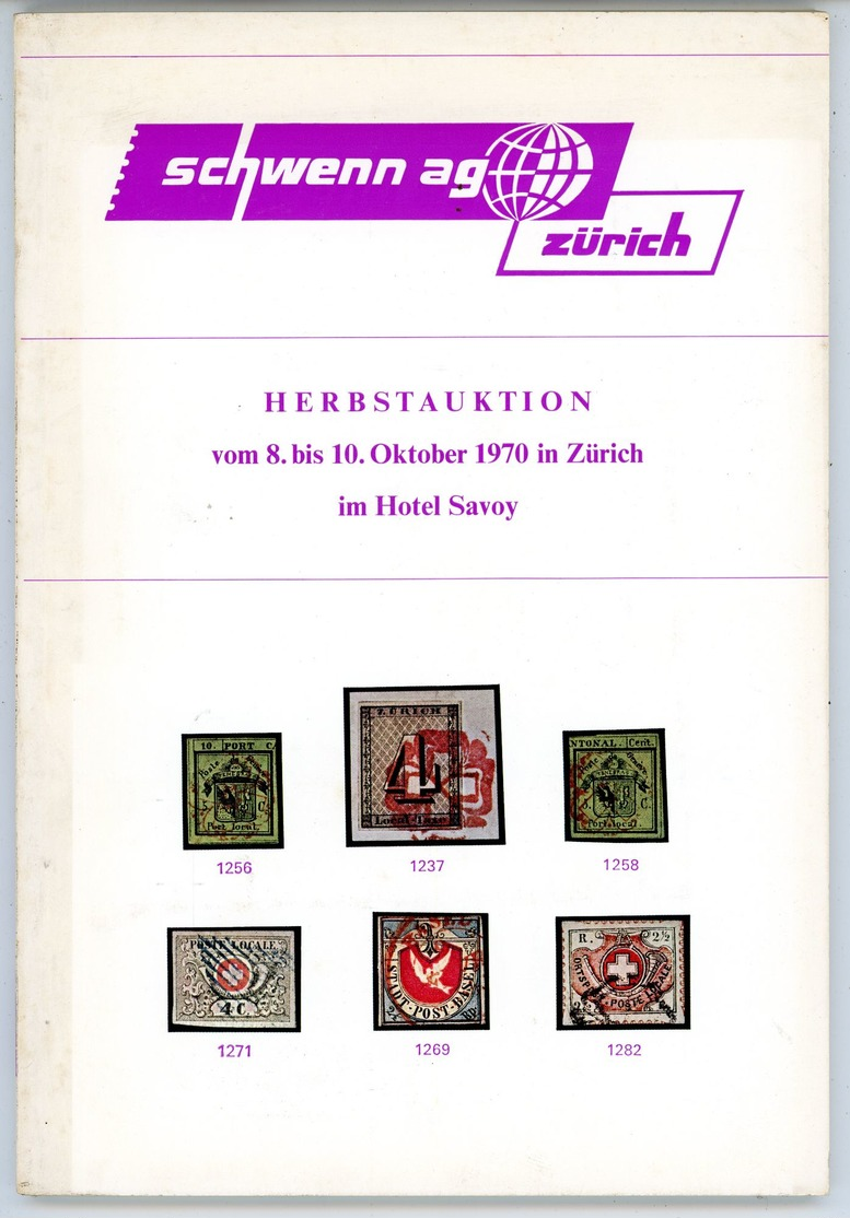 Schwenn Zürich Auktion Oktober 1970 - Catalogues For Auction Houses