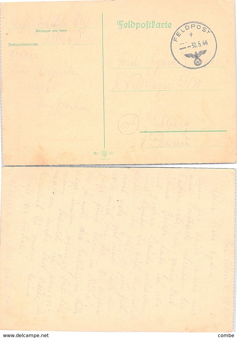 FELDPOSTKARTE 1944 - Lettres & Documents