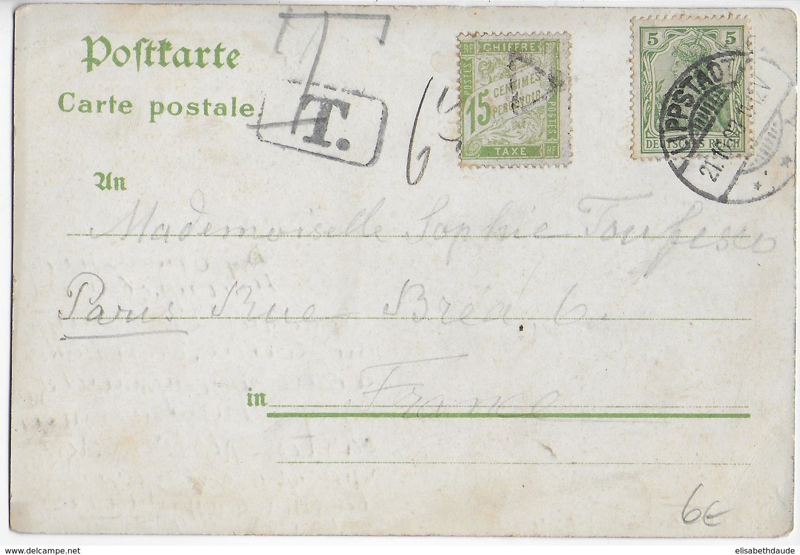 1903 - GERMANIA - CARTE GRUSS De HAGEN I.W De LIPPSTADT => PARIS Avec TAXE ! - Lettres & Documents