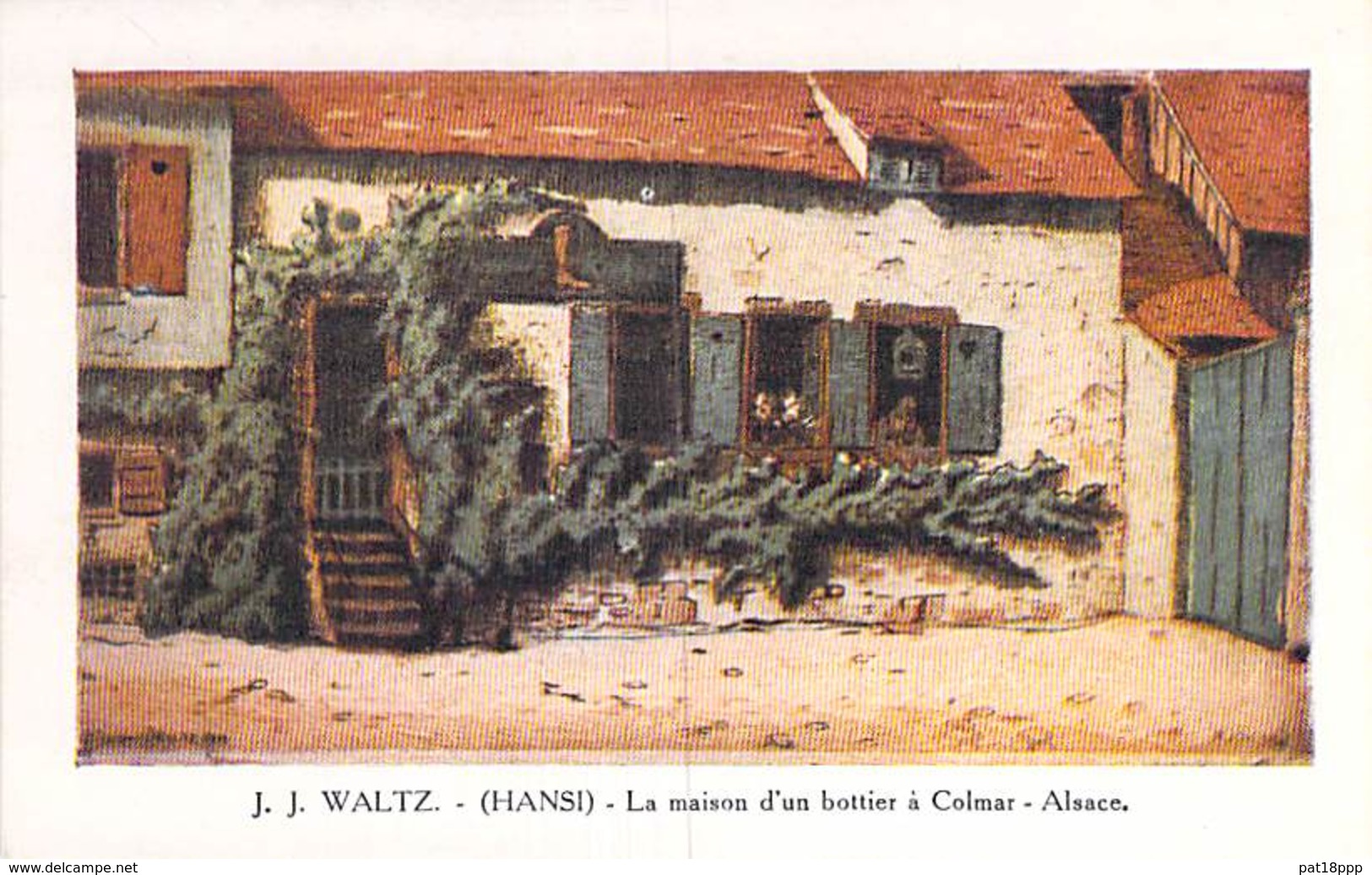 ** Lot De 2 Cartes ** HANSI ( J.J. WALTZ ) ALSACE : Maison Bottier  à COLMAR & KIENZHEIM Alsace - Jolie CPA Colorisée - Hansi