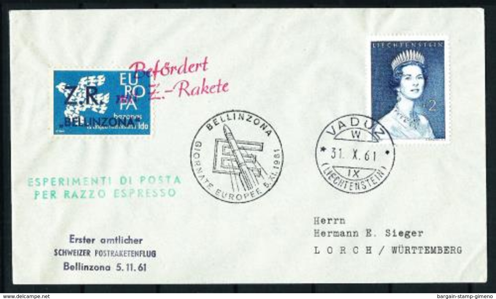 Liechtenstein - (S) Año 1961 - FDC