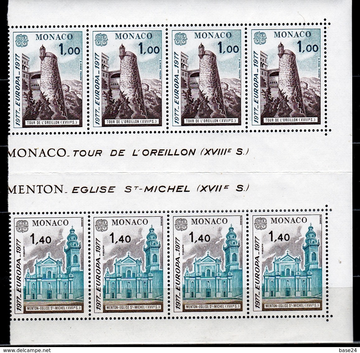 1977 Monaco EUROPA CEPT EUROPE 4 Serie Di 2v. MNH** - 1977