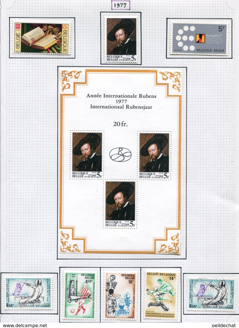 13774 BELGIQUE Collection Vendue Par Page N° 1855 à 1862  **/*  1977  TB/TTB - Unused Stamps