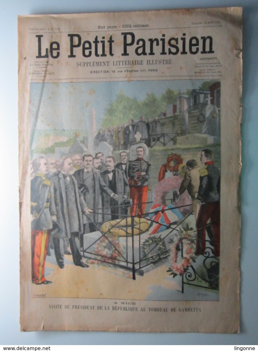 1901 LE PETIT PARISIEN N°636 VISITE DU PRÉSIDENT DE LA RÉPUBLIQUE AU TOMBEAU DE GAMBETTA - CAPTURE DU GÉNÉRAL PHILIPPIN - Le Petit Parisien