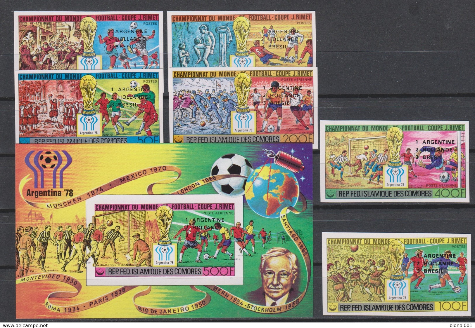 Soccer World Cup 1978 - Footbal - COMORES - S/S+Set Imp. Black Ovp MNH - 1978 – Argentina