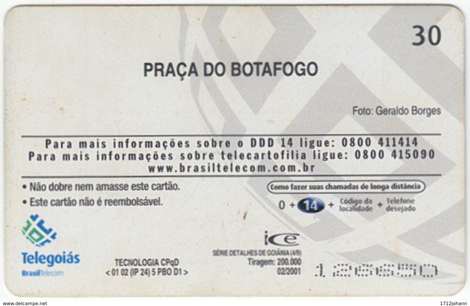 BRASIL A-595 Magnetic Telegoias - Plant, Tree - Used - Brésil