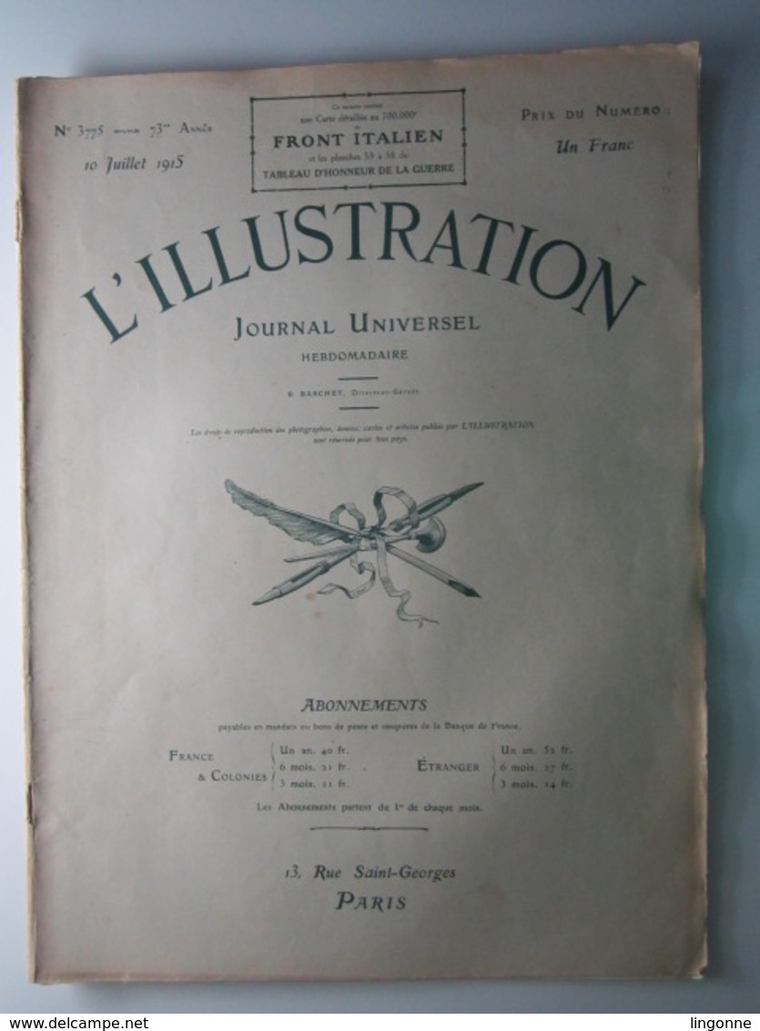 L'Illustration N°3775 Du 10 07 15 Guerre 14 18 ABLAIN SAINT NAZAIRE LORETTE BLANCHE VOYE SOUCHEZ L YPERLEE NEUHAUSEN - L'Illustration