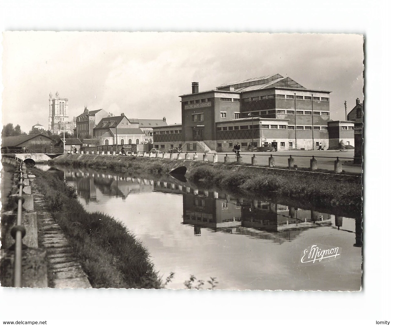 10 Troyes La Piscine Clocher De La Cathedrale Pont Du 14 Juillet Au Port Au Bois CPSM GF Edit Estel N°6477 Photo - Troyes