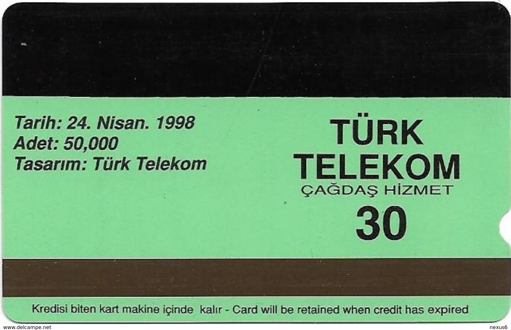 Turkey - TT - Alcatel - 3rd Anniversary Of TT - N-0024, 30U, 1998, 50.000ex, Used - Turkey