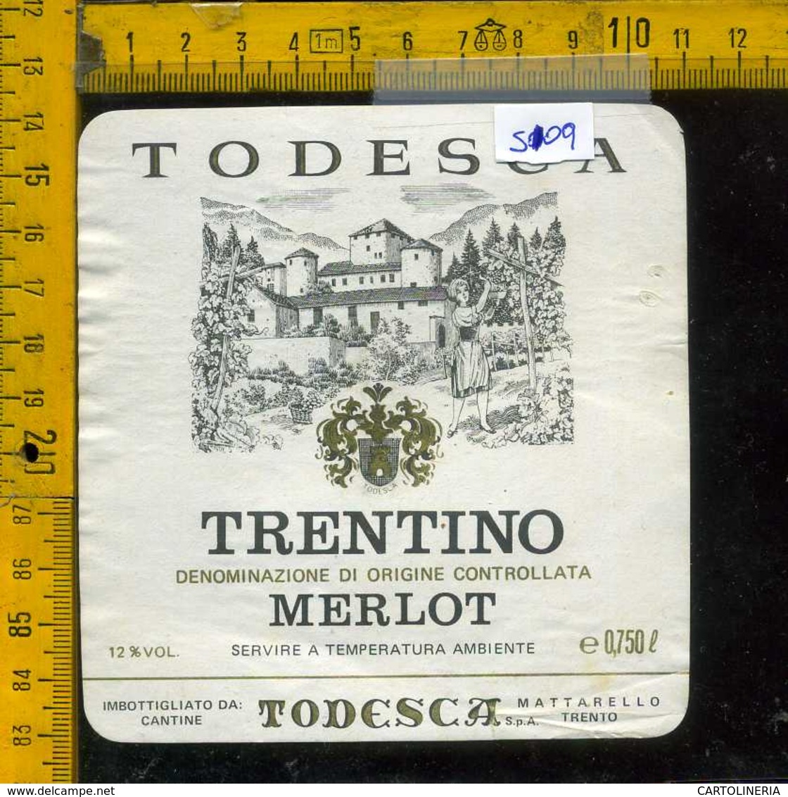 Etichetta Vino Liquore Merlot Cantine Todesca - Mattarello TN - Altri & Non Classificati