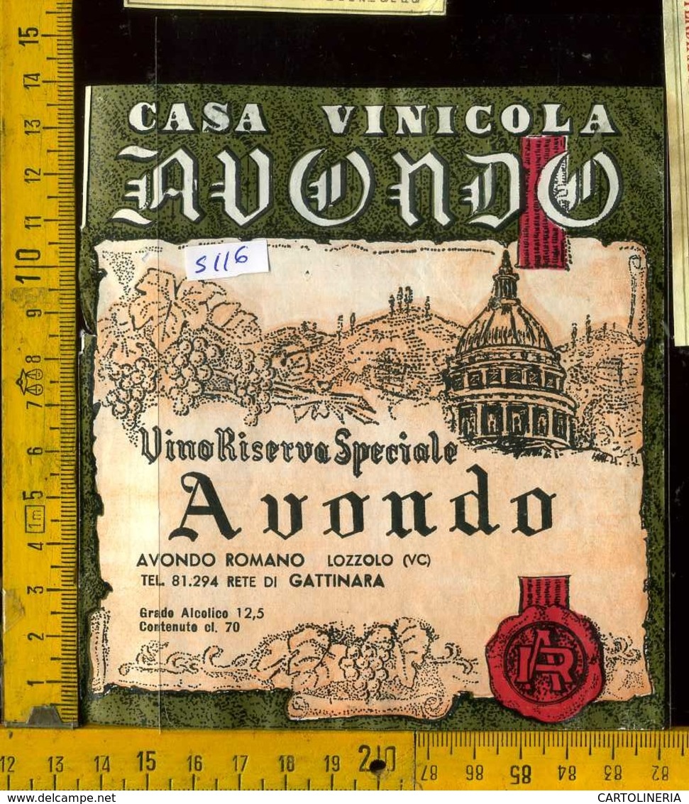 Etichetta Vino Liquore Avondo Romano  - Lozzolo Gattinara VC - Altri & Non Classificati