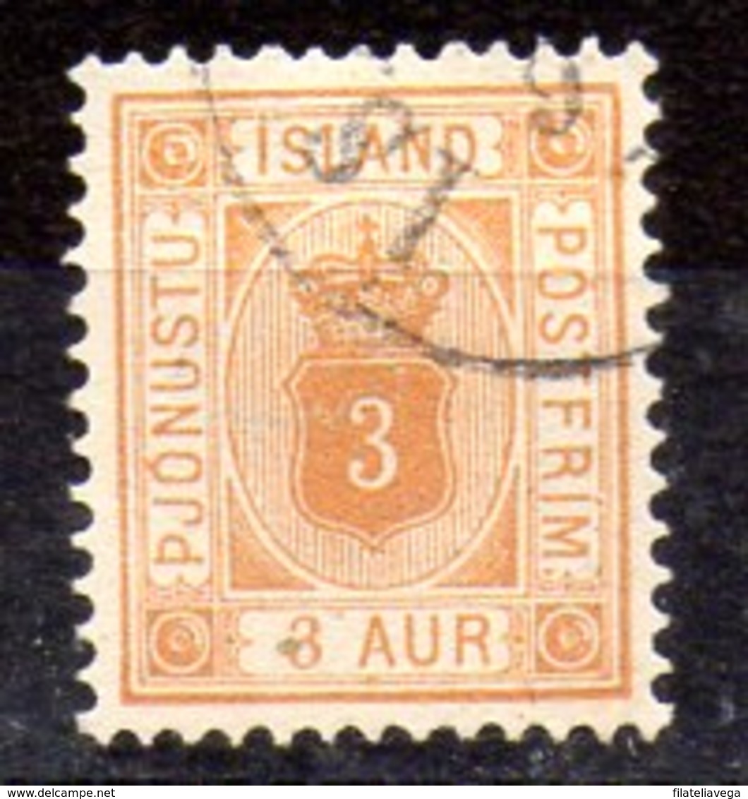 Sello De Islandia Servicio N ºYvert 3B O  D-12 1/2Valor Catálogo 25.0€ - Oficiales