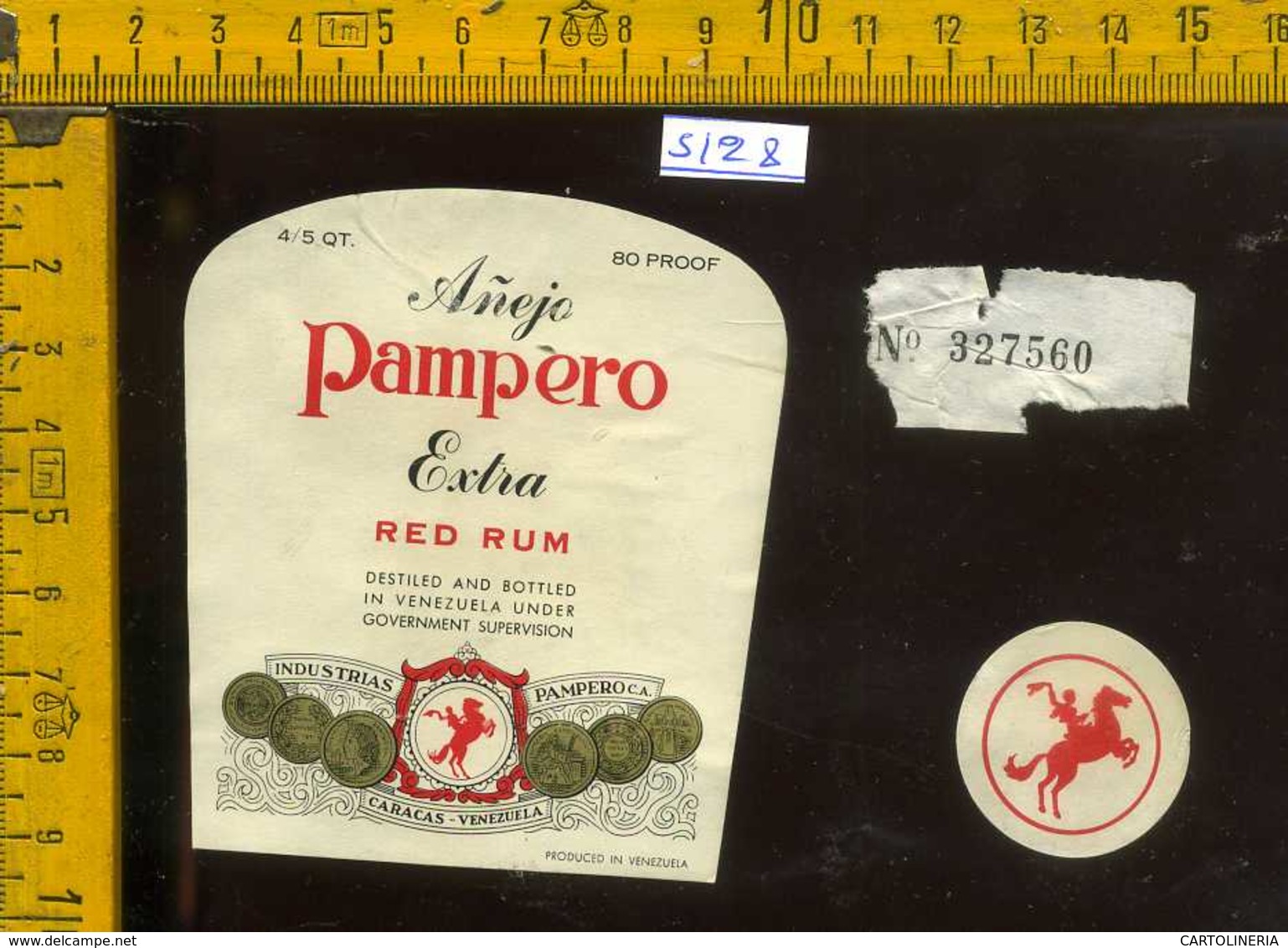 Etichetta Vino Liquore Anejo Pampero Red Rum - Venezuela - Altri & Non Classificati