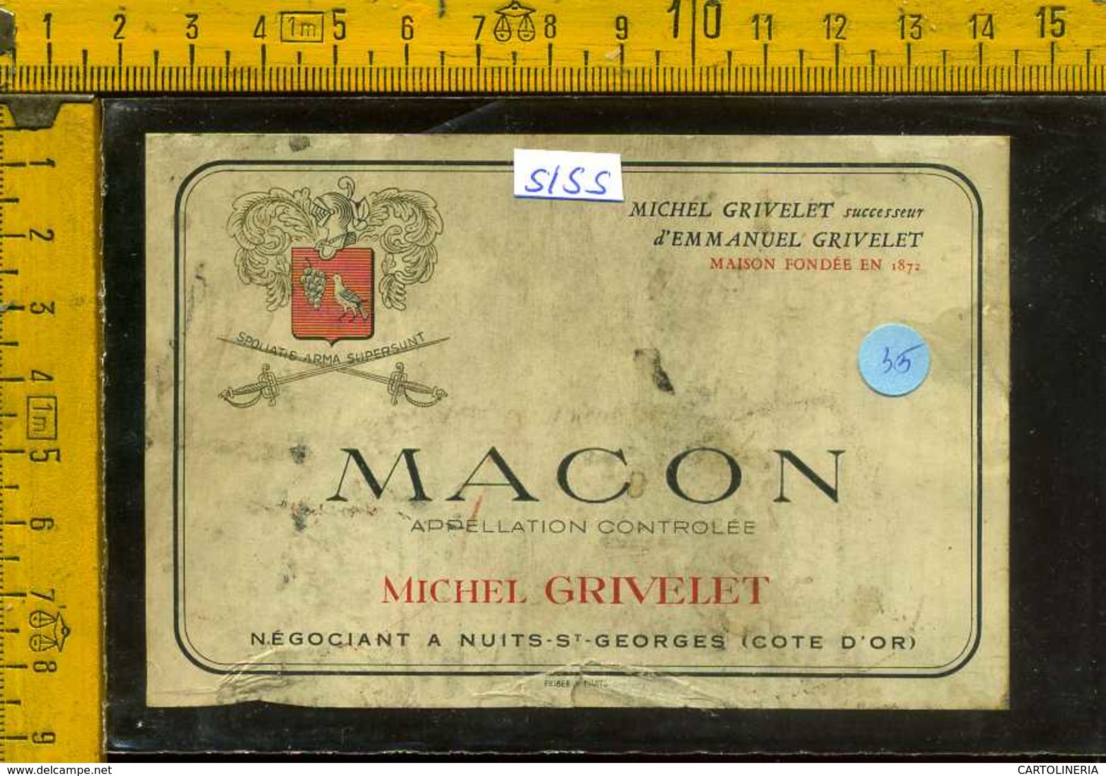 Etichetta Vino Liquore Macon-Michel Grivelet - Francia (difetto) - Altri & Non Classificati