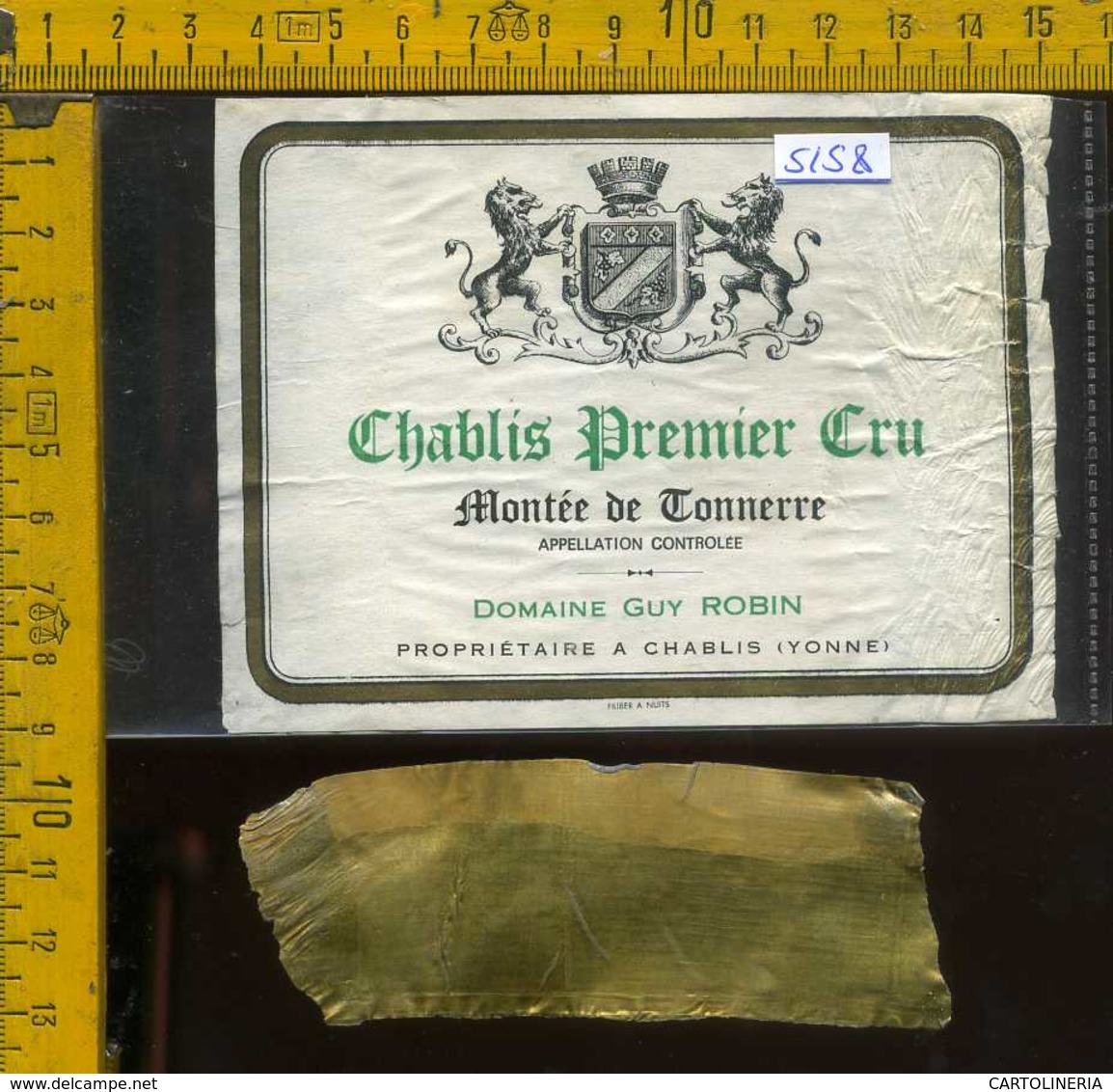 Etichetta Vino Liquore Chablis Premier Cru - Francia (difetto) - Altri & Non Classificati