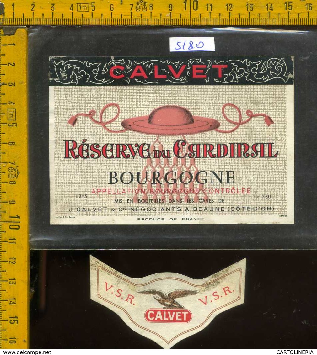 Etichetta Vino Liquore Rèserve Du Cardinal Bourgogne - Francia - Altri & Non Classificati
