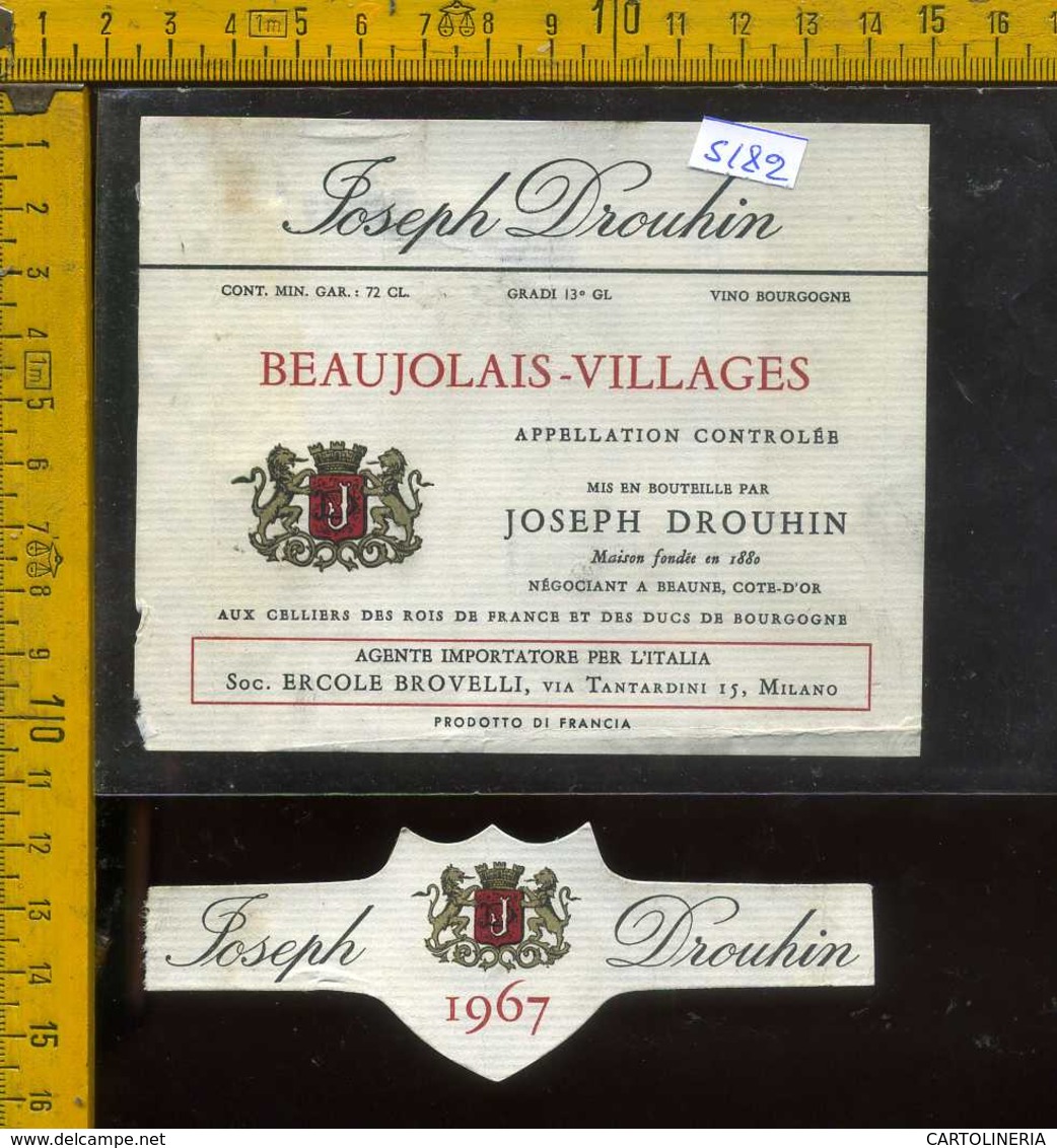 Etichetta Vino Liquore Joseph Drouhin 1967 - Francia - Altri & Non Classificati