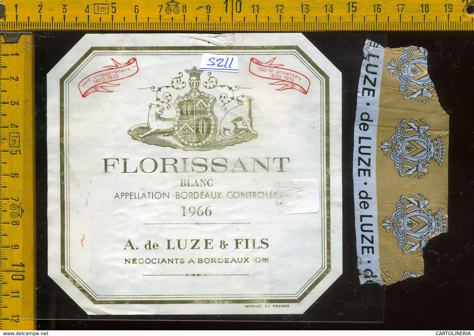 Etichetta Vino Liquore Blanc Florissant 1966 - Francia - Altri & Non Classificati