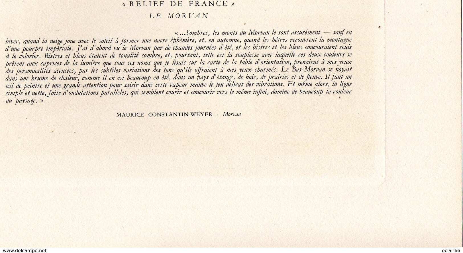 REPRO AQUARELLE. RELIEF DE FRANCE JACQUES THEVENET:signé: LE MORVANS .   Dimension 28cmX22cm - Aquarelles