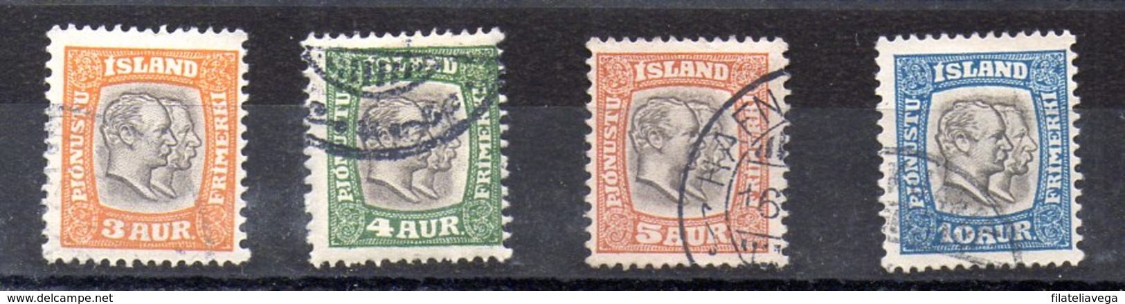 Sello De Islandia Servicio N ºYvert 24/25/26/27 O  Valor Catálogo 20.25€ - Oficiales