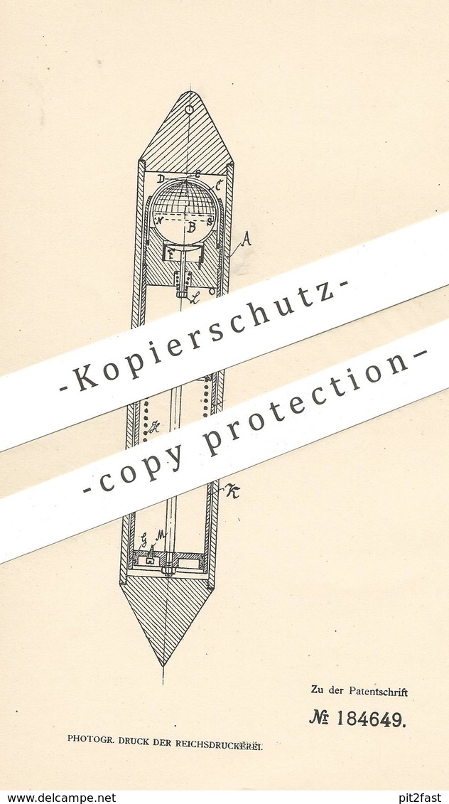 Original Patent - Kurt Schweder , Johannesburg , Südafrika , 1906 , Bestimmung Der Abweichung Von Bohrloch | Bohren !!! - Historische Dokumente