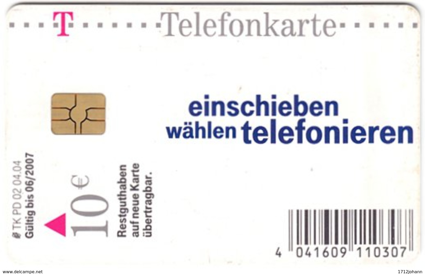 GERMANY PD-Serie B-010 - 2.04 (3510 3404) - Communication, Phone Booth - Used - P & PD-Series : D. Telekom Till