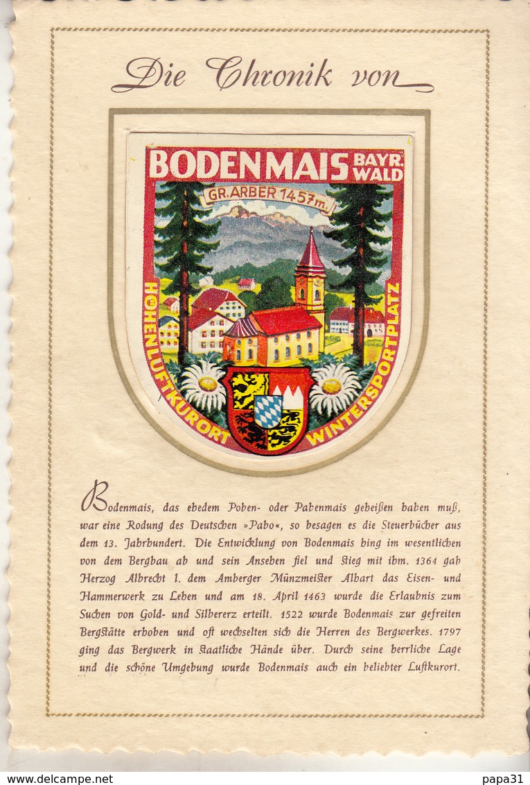 BODENMAIS - Carte Système - Bodenmais