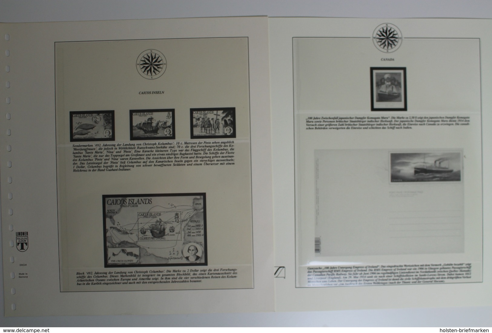 Lindner T Motiv-Vordruckblätter Schiffe, 40 Blätter Ab Caicos-Inseln - Vordruckblätter