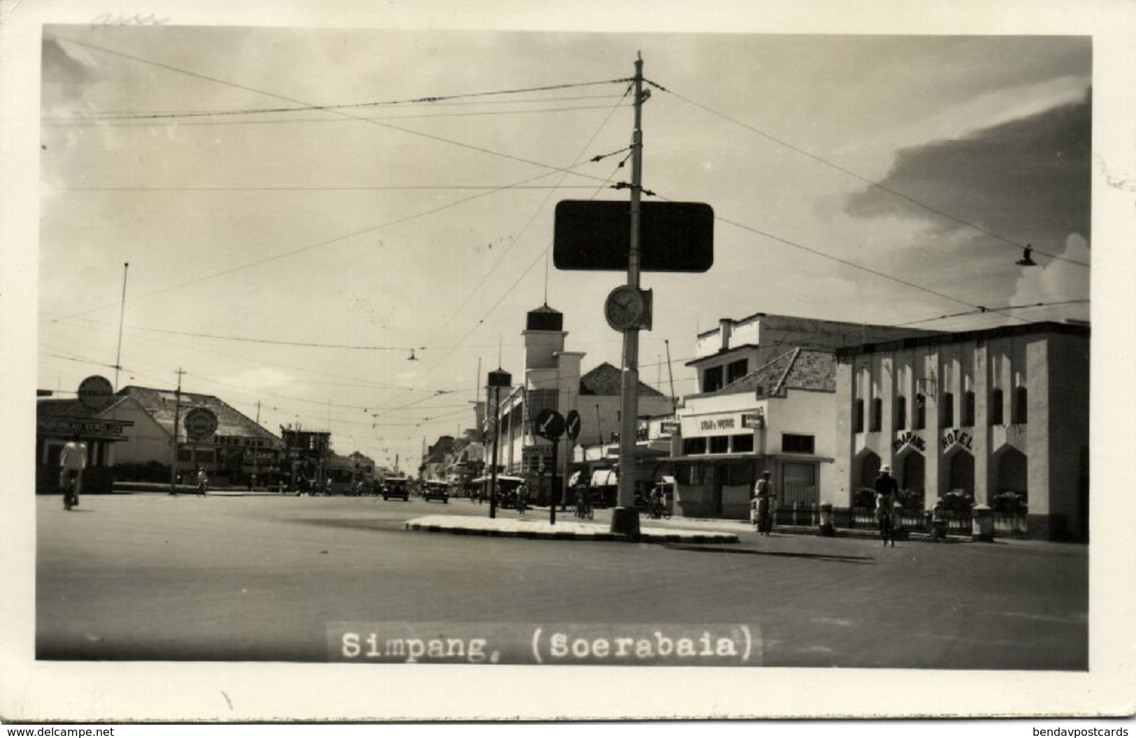 Indonesia, JAVA SOERABAIA, Simpang Hotel 1940 RPPC WWII Cancel Singapore Censor - Indonesië