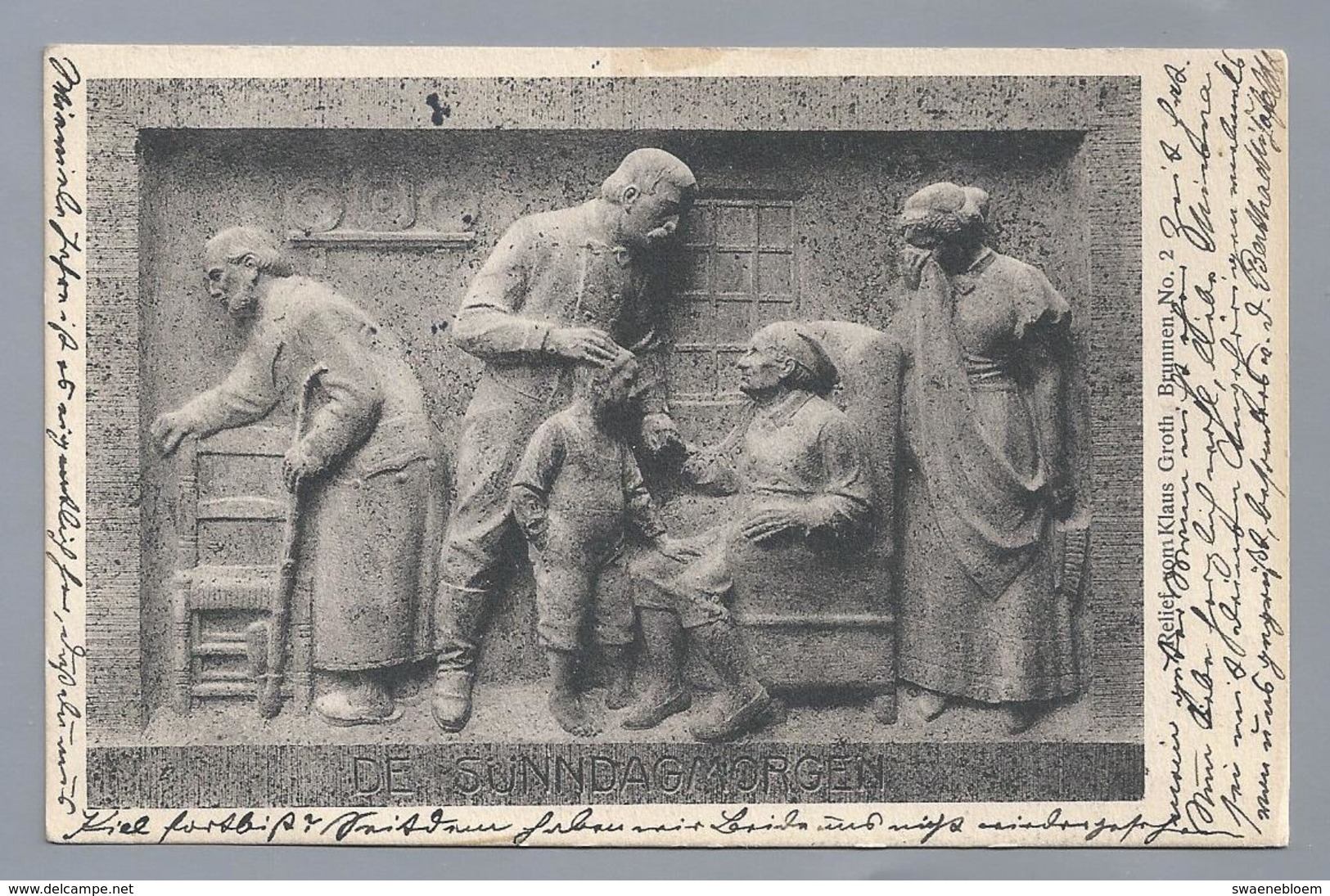 DE.- DE SÜNNDAGMORGEN. Relief Vom Klaus Groth Brunnen, No.2. 1914 Curt Baumgarten. Bildhauer Heinrich Missfeldt - Andere & Zonder Classificatie