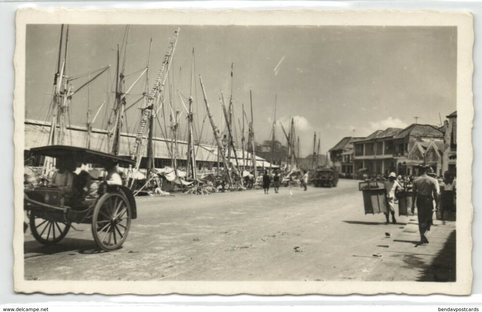 Indonesia, JAVA SOERABAIA, Kali Mas, Madurese Proas (1930s) RPPC Postcard - Indonesien