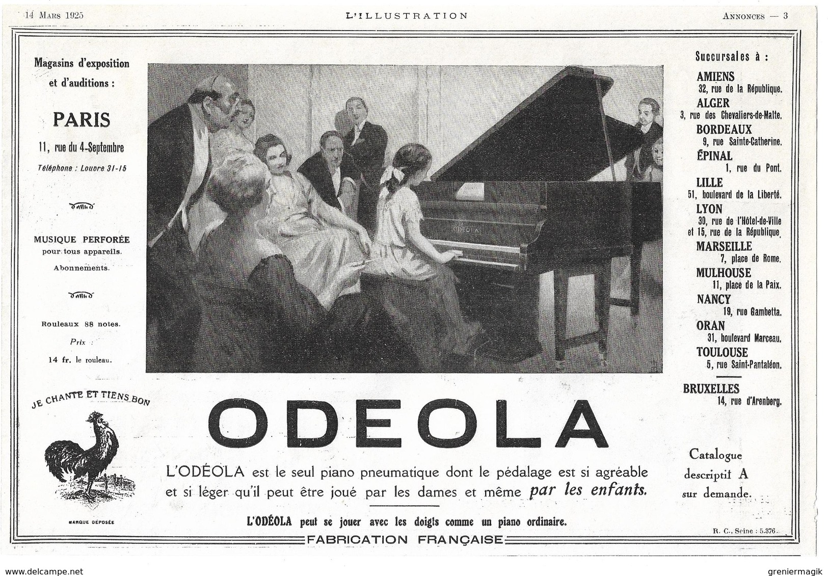 1925 Cuisinière Clamond 22 Rue Drouot Paris - Publicité Cuisinières à Gaz (Avocat) - Piano Pneumatique Odeola - Publicidad