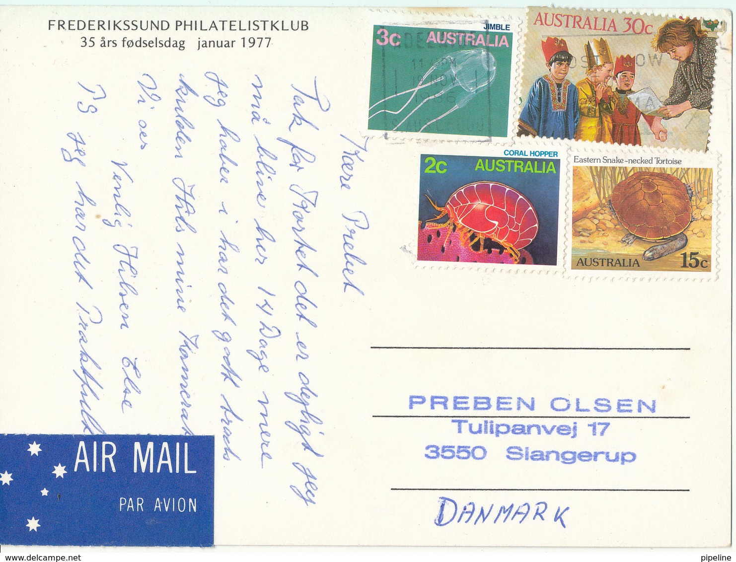 Danish Postcard Sent From Australia To Denmark 19-11-1986 With Australian Stamps - Other & Unclassified