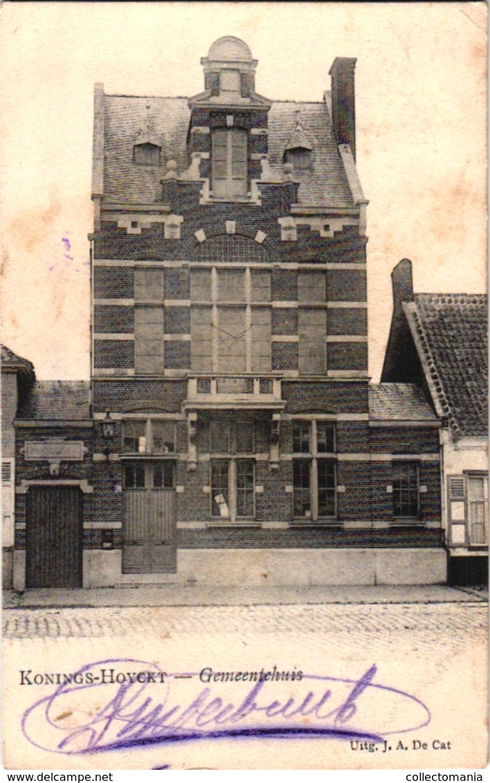 1 Postkaart Konings Hoyckt Koningshooikt Gemeentehuis C1909 - Duffel