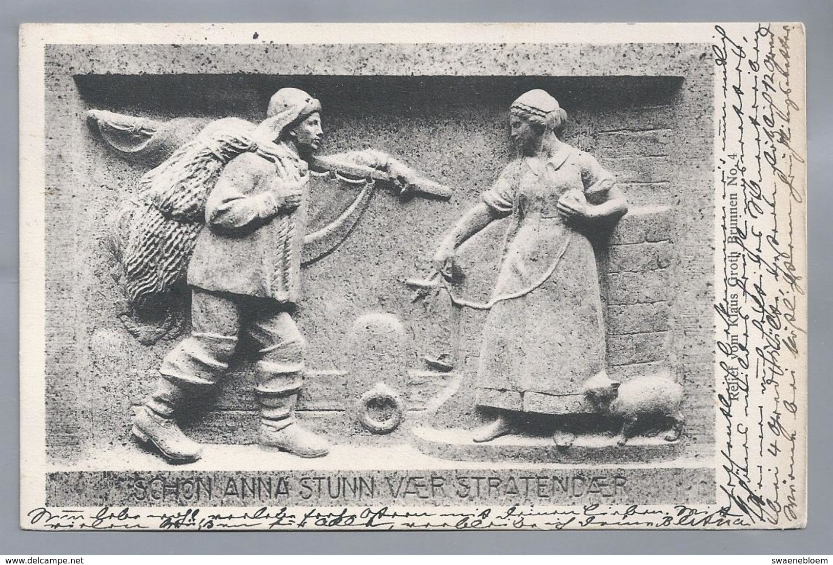 DE.- SCHÖN ANNA STUNN VAER STRATENDAER. Relief Vom Klaus Groth Brunnen No 4. 1915 Curt Baumgarten. Heinrich Missfeldt - Andere & Zonder Classificatie