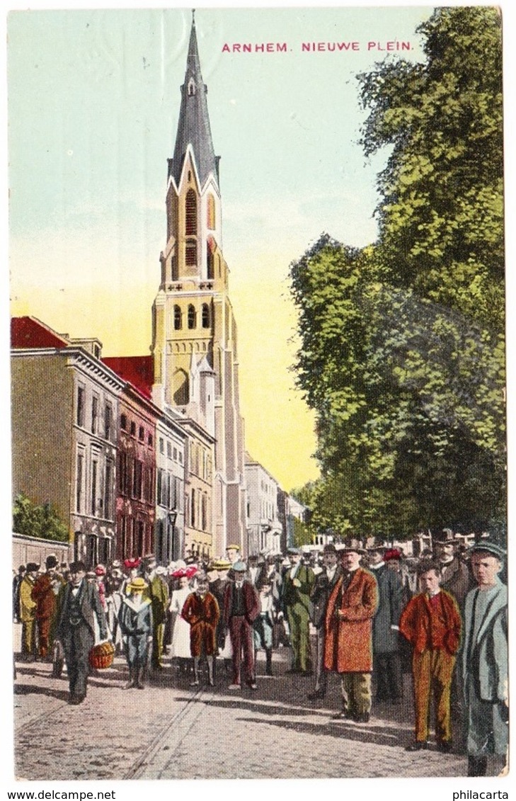Arnhem - Nieuwe Plein Met Volk - 1909 - Arnhem